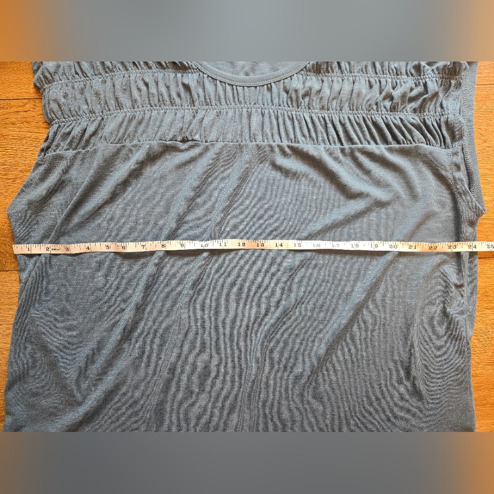 Maurices Teal Short Sleeve Smocked Yoke Tee - Picture 5 of 6